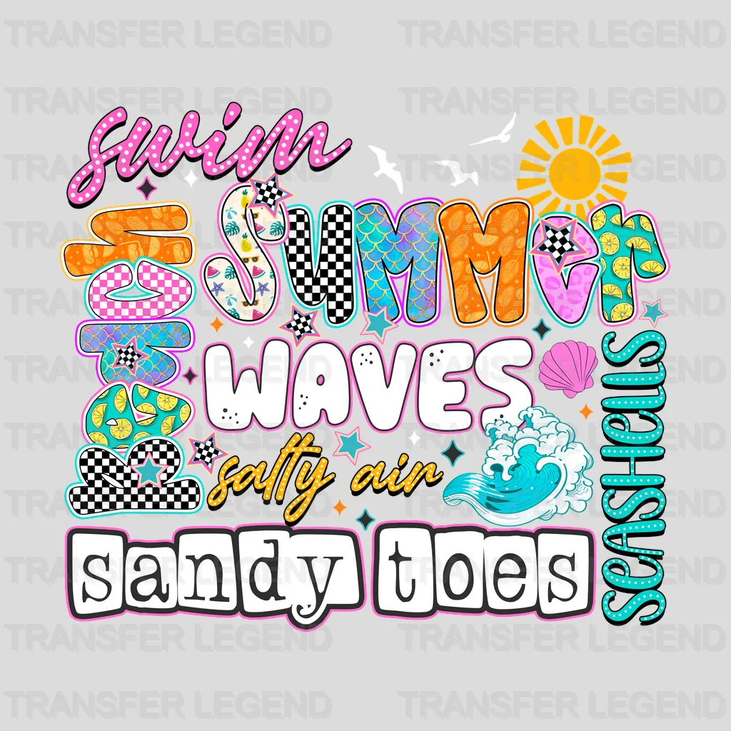 Sandy Toes Summer Design - DTF Heat Transfers - transferlegend