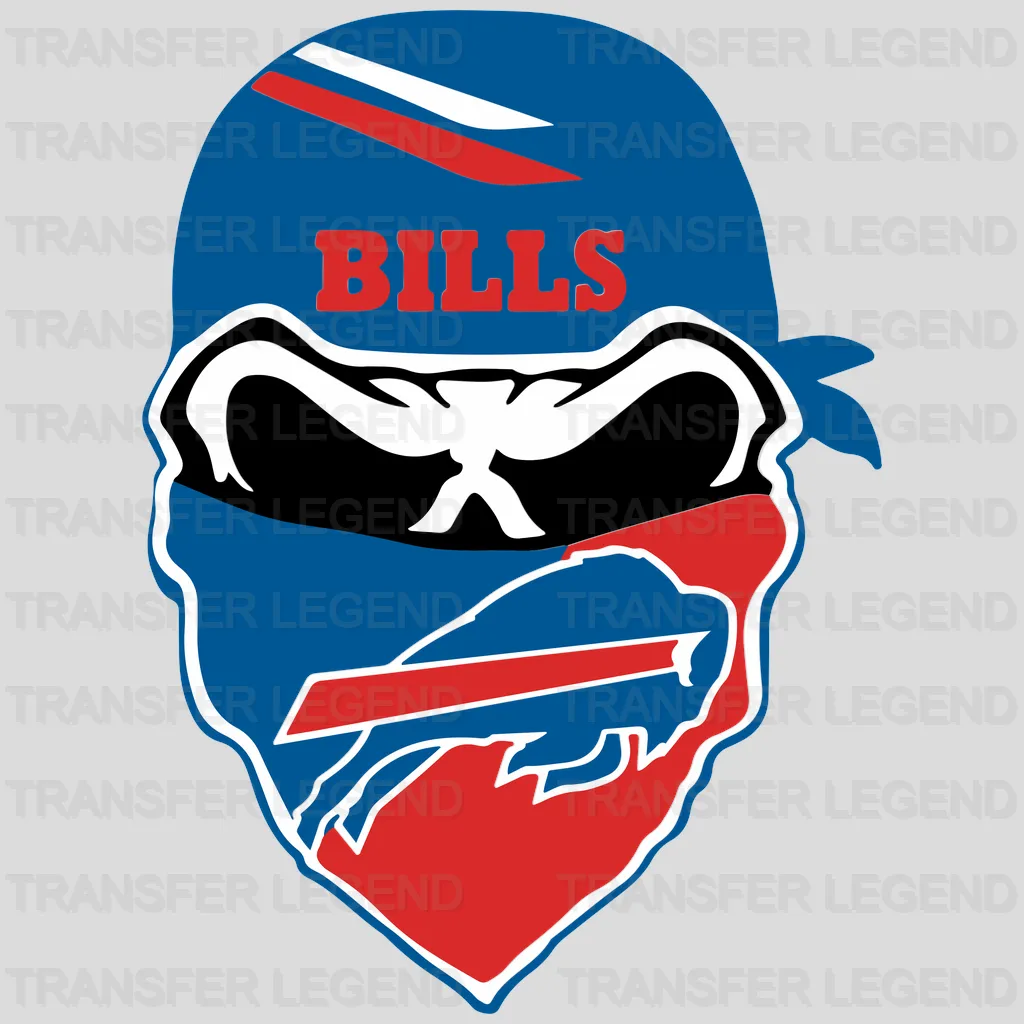Buffalo Bills Heartbeat Line Emblem NFL Design - DTF Heat Transfer