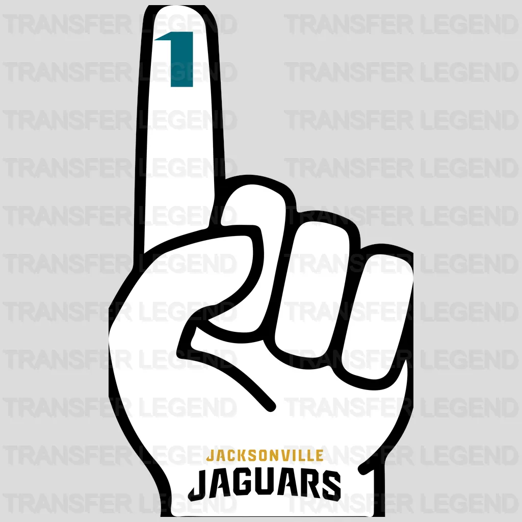 Jacksonville Jaguars #1 Foam Finger Graphic NFL Design - DTF Heat Transfer