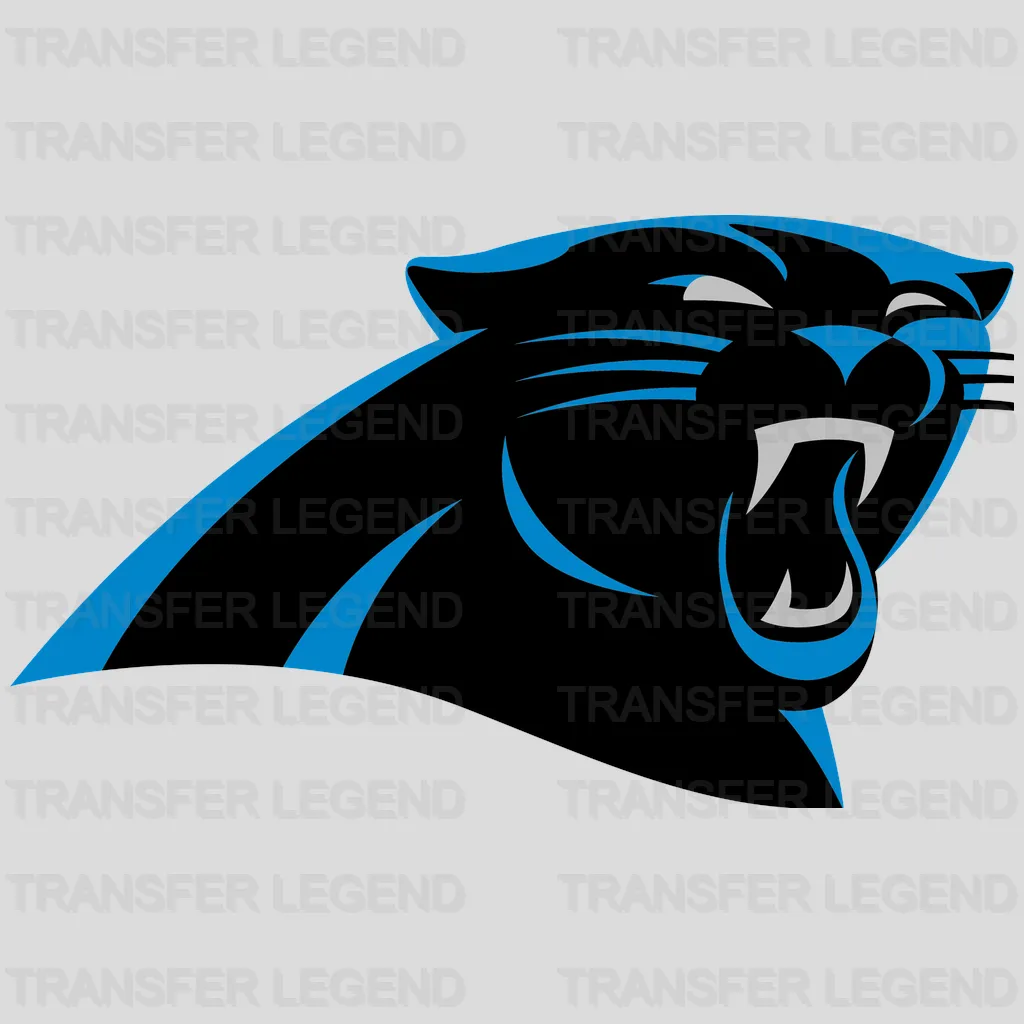 Carolina Panthers Roaring Panther Head NFL Design - DTF Heat Transfer