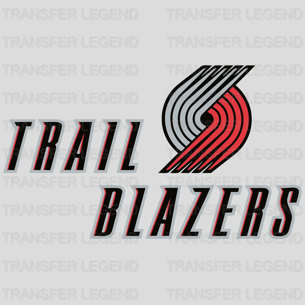 Portland Trail Blazers Wordmark with Pinwheel Separator NBA Design - DTF Heat Transfer