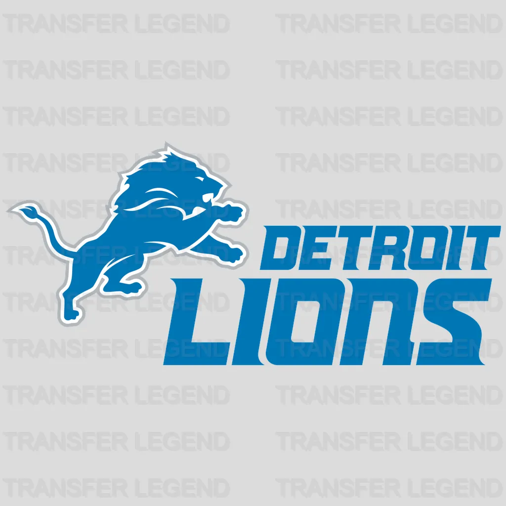 Detroit Lions Round Text Badge NFL Design - DTF Heat Transfer