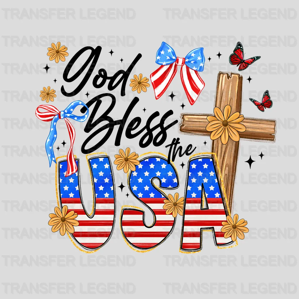 God Bless 4th July Design - DTF Heat Transfers - transferlegend