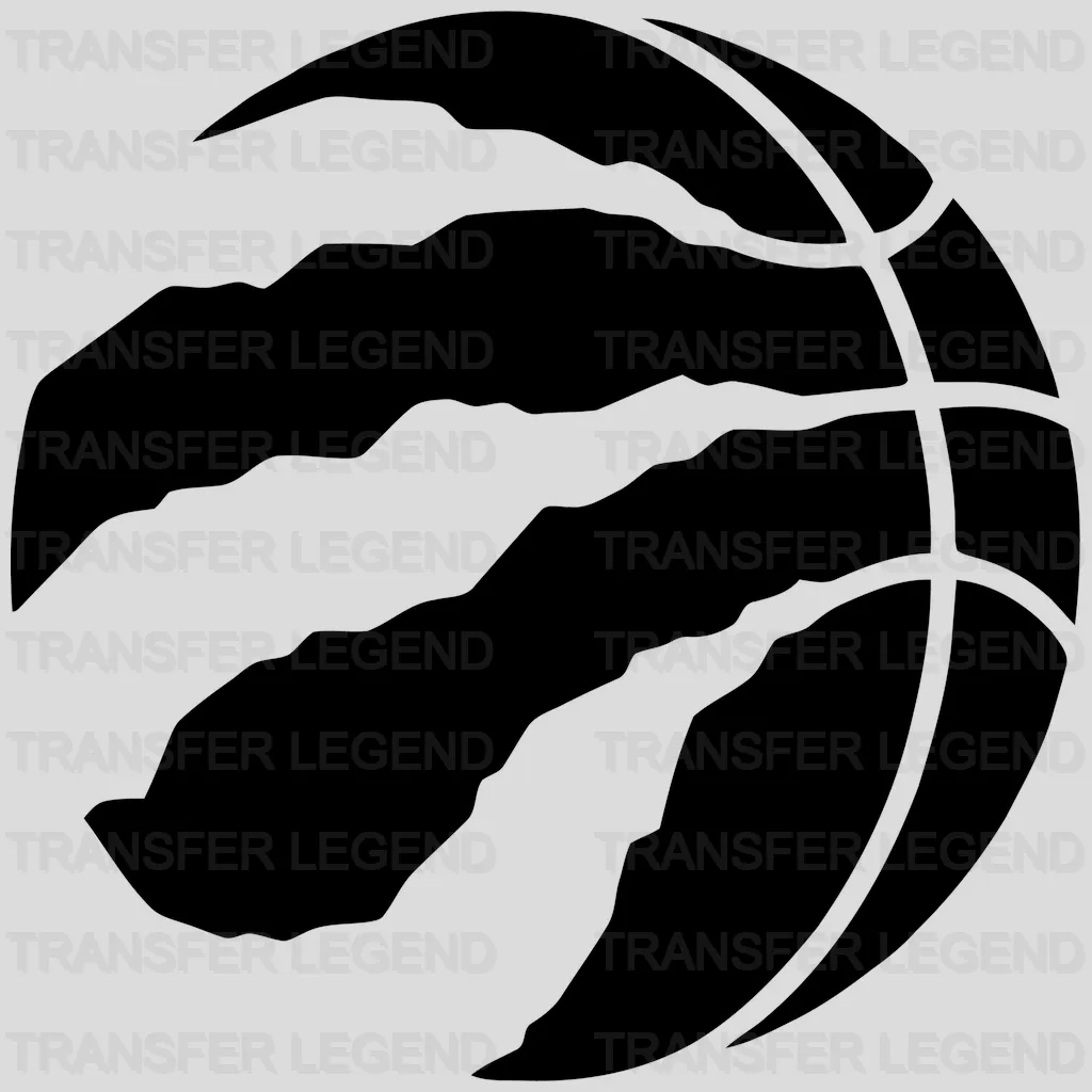 Toronto Raptors Blackout Claw Basketball Emblem NBA Design - DTF Heat Transfer