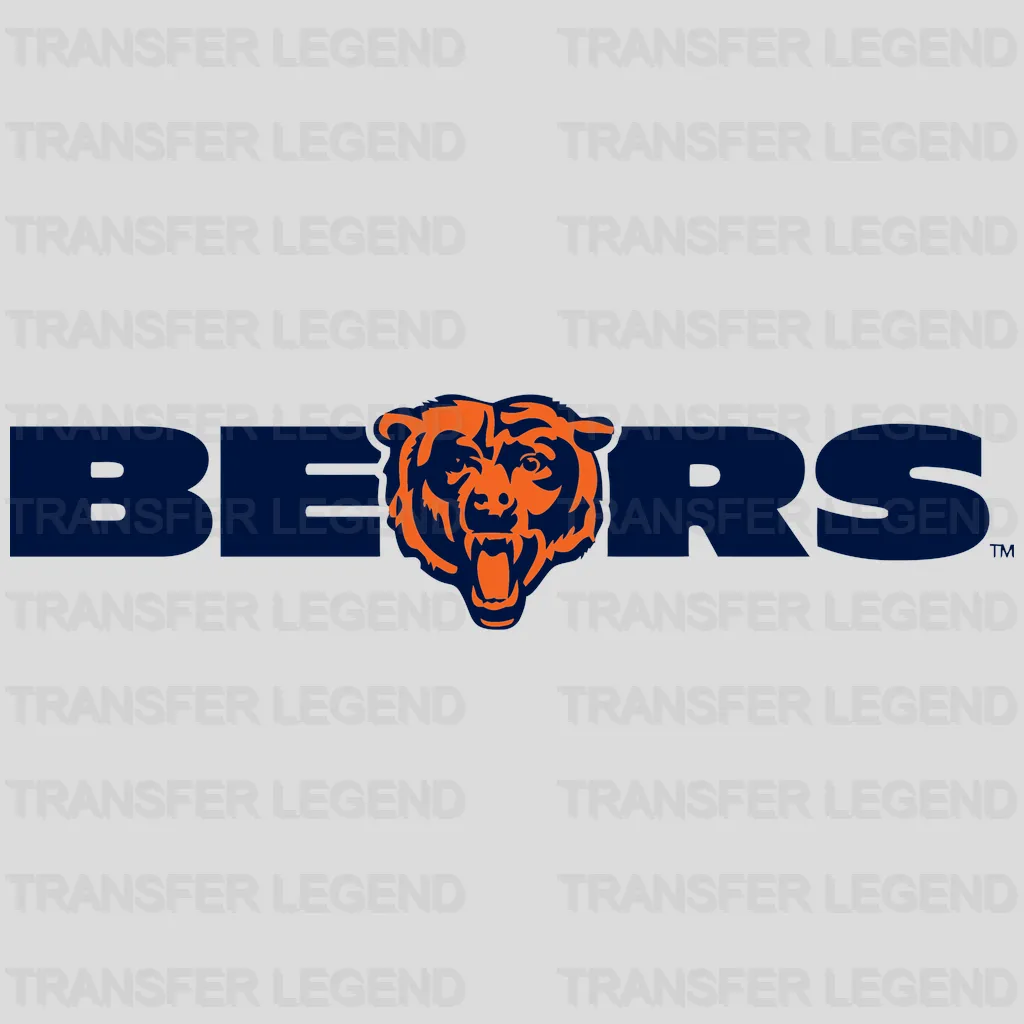 Chicago Bears Block Wordmark Logo NFL Design - DTF Heat Transfer