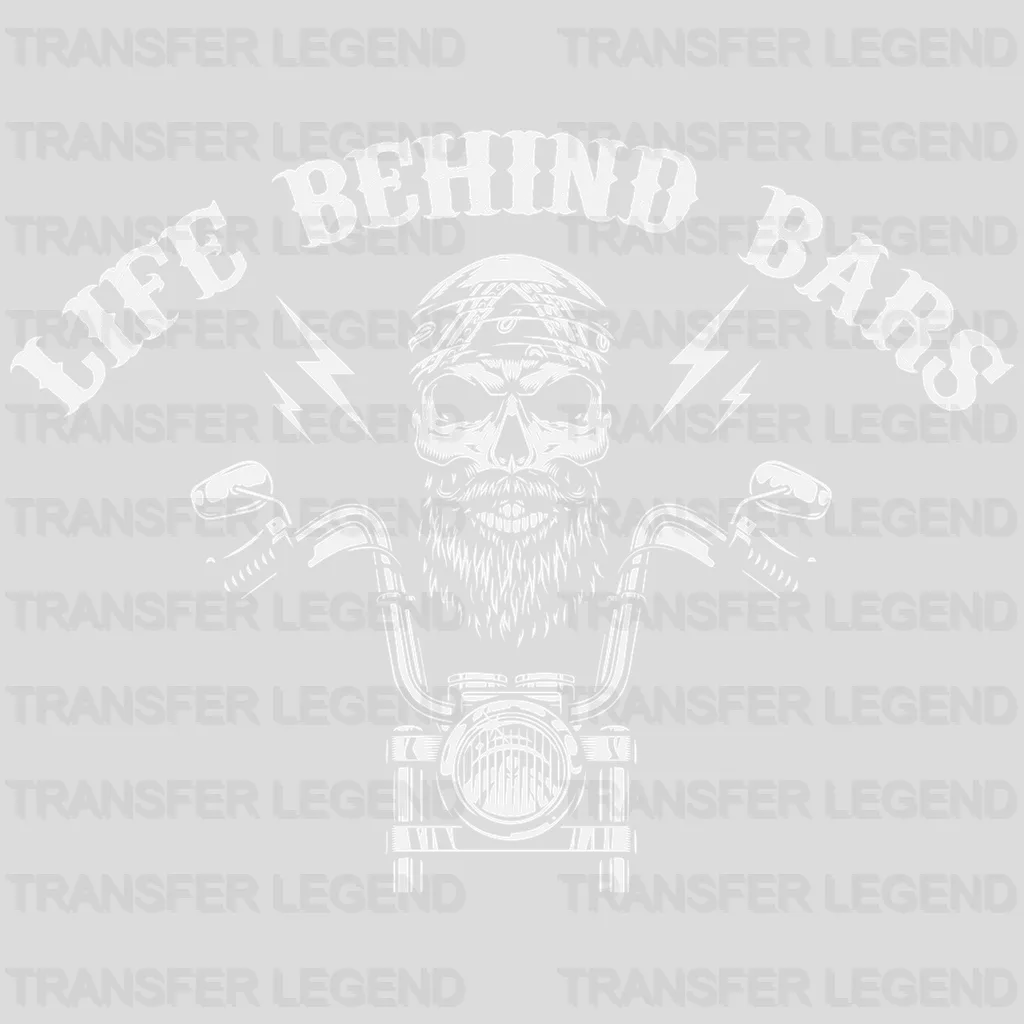 Life Behind Bars - Motocycle Design DTF Heat Transfer - transferlegend