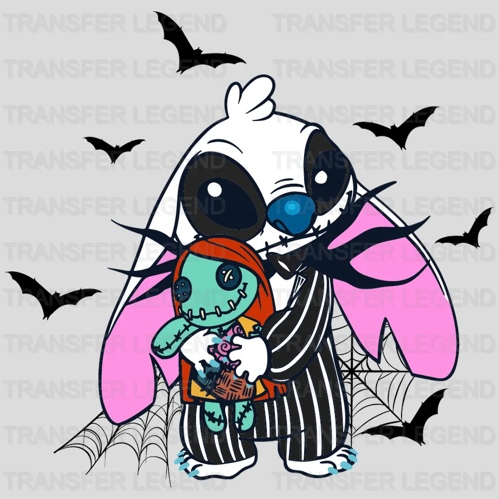 Stitch Halloween Jack Skellington Design - DTF heat transfer - transferlegend