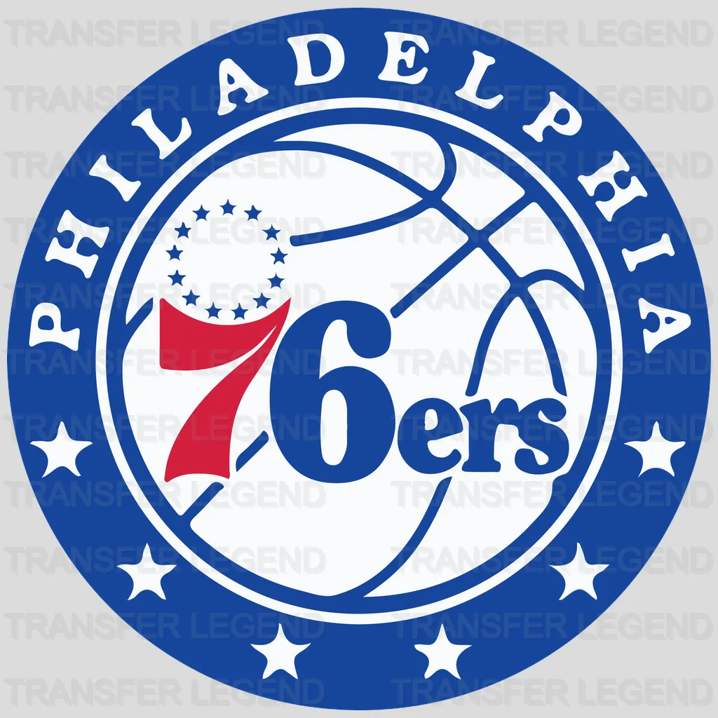 Philadelphia 76ers Blue Ring Roundel Logo NBA Design - DTF Heat Transfer