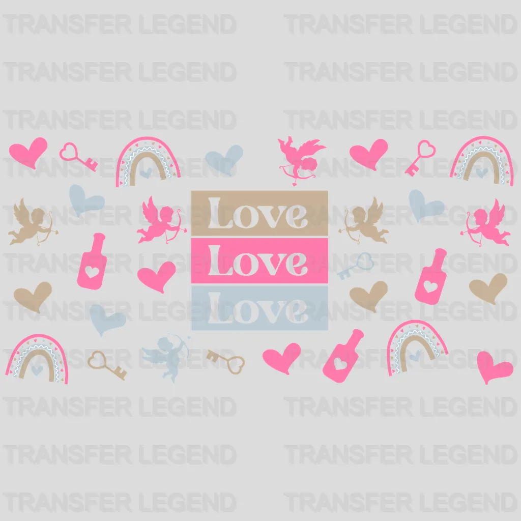 Love Love Love UV DTF Transfer Cup Wrap UV DTF Sticker - transferlegend