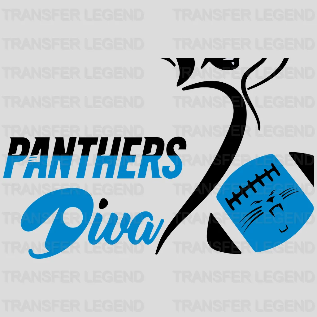 Carolina Panthers “Panthers Diva” Wordmark NFL Design - DTF Heat Transfer