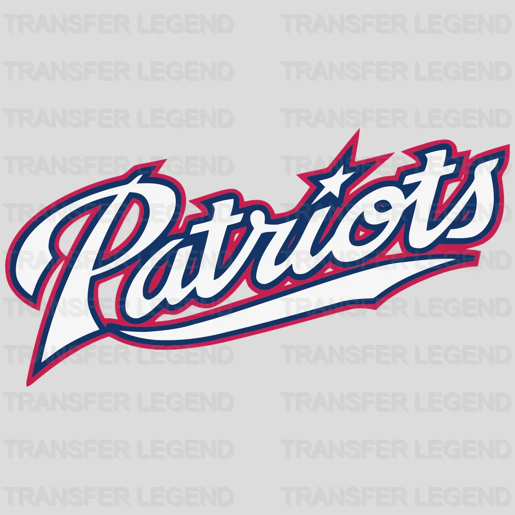 New England Patriots vintage script ‘Patriots’ lettering, NFL design - DTF Heat Transfer