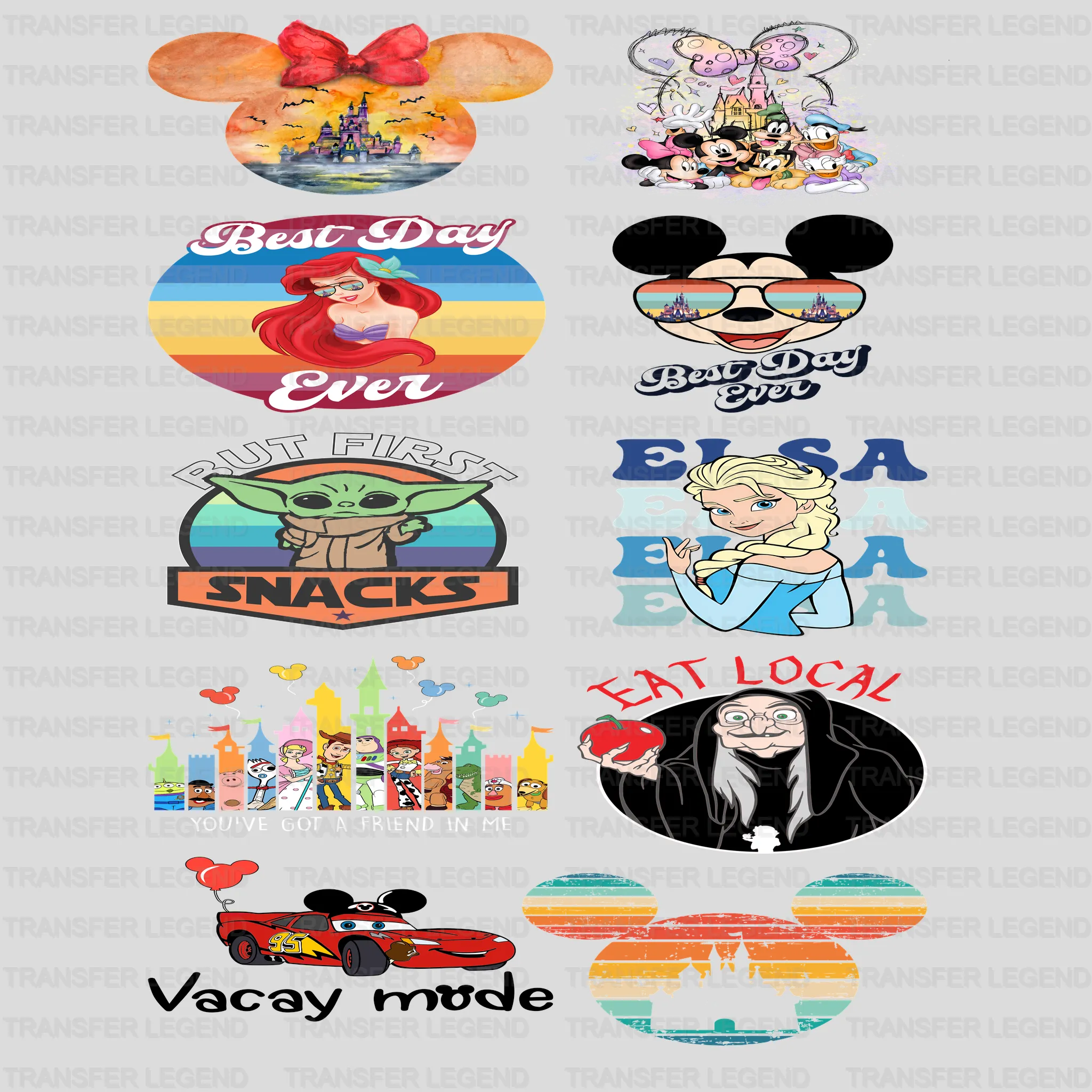 Cartoon Premade Gang sheet-22X60 Cartoon Design - transferlegend