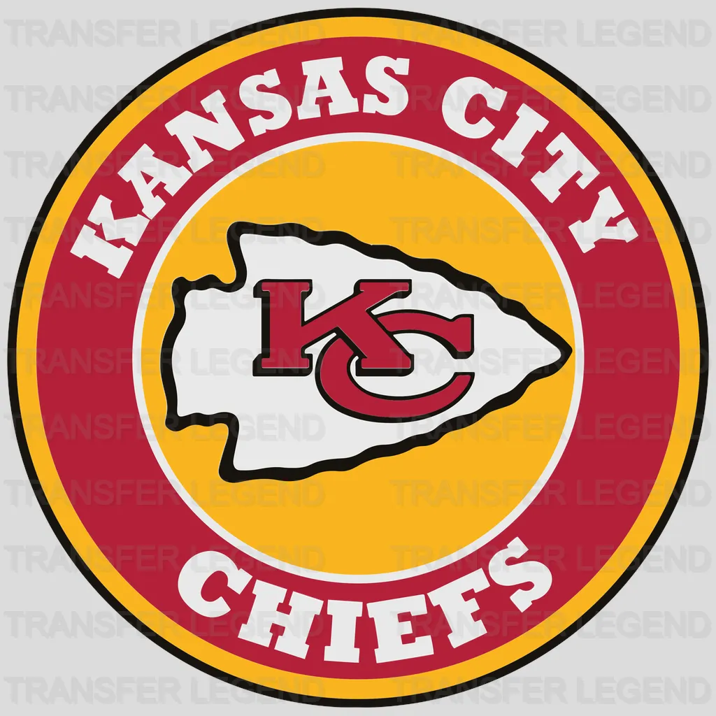 Kansas City Chiefs LOVE Vertical Wordmark with Badge NFL Design - DTF Heat Transfer