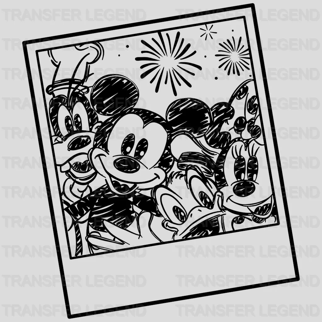 Mick And Friends Polaroid Disney World Design - DTF heat transfer - transferlegend