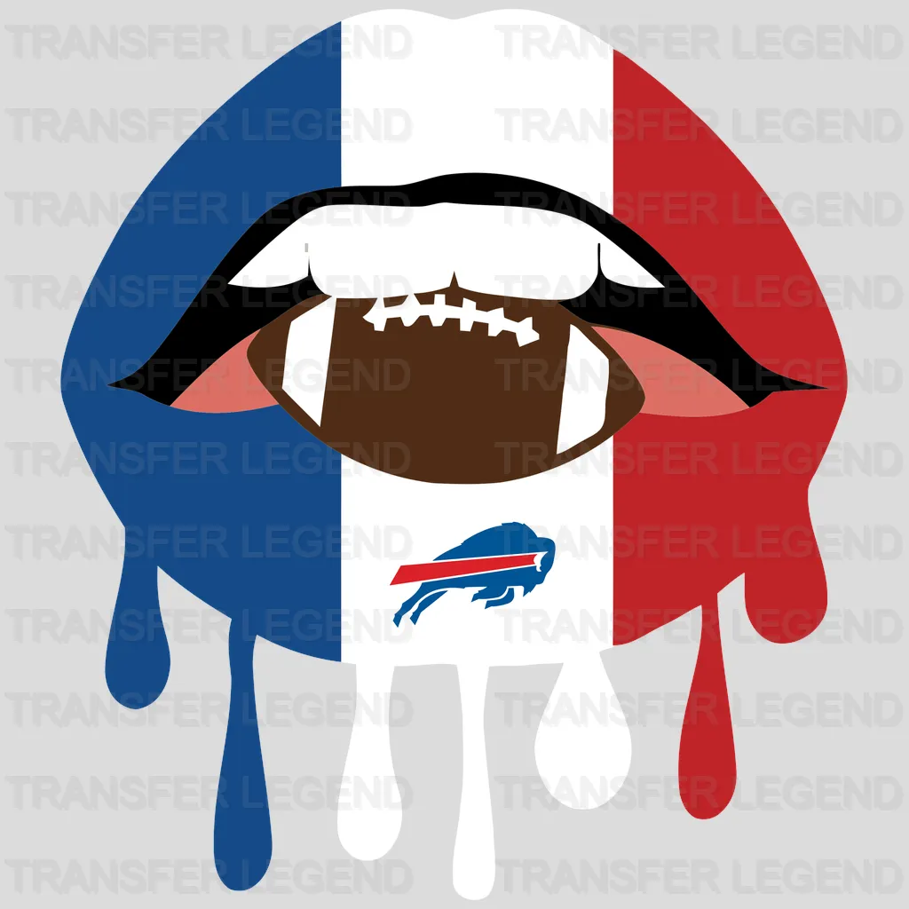 Buffalo Bills Dripping Lips Graphic NFL Design - DTF Heat Transfer