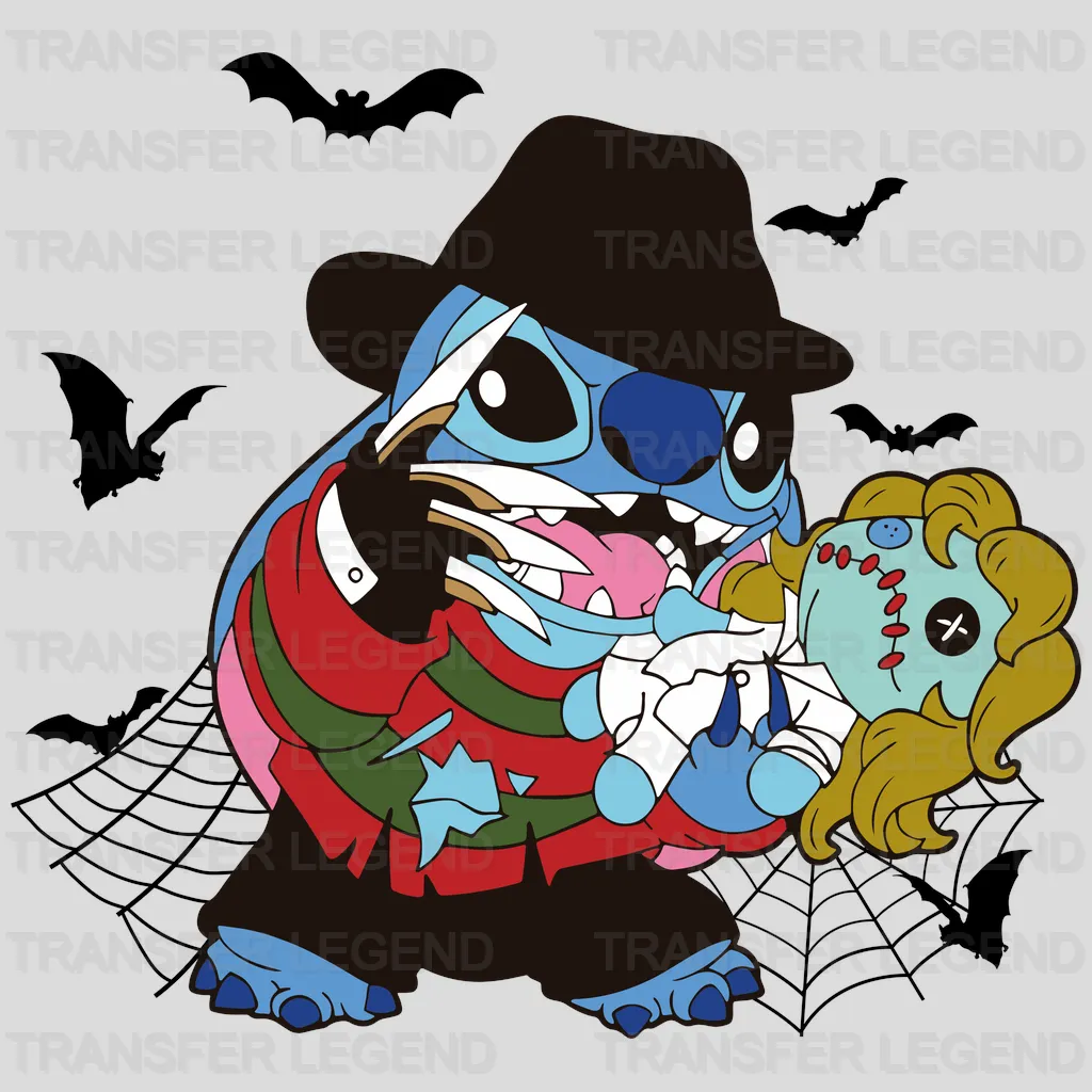 Stitch Halloween Freddy Krueger Design - DTF heat transfer - transferlegend