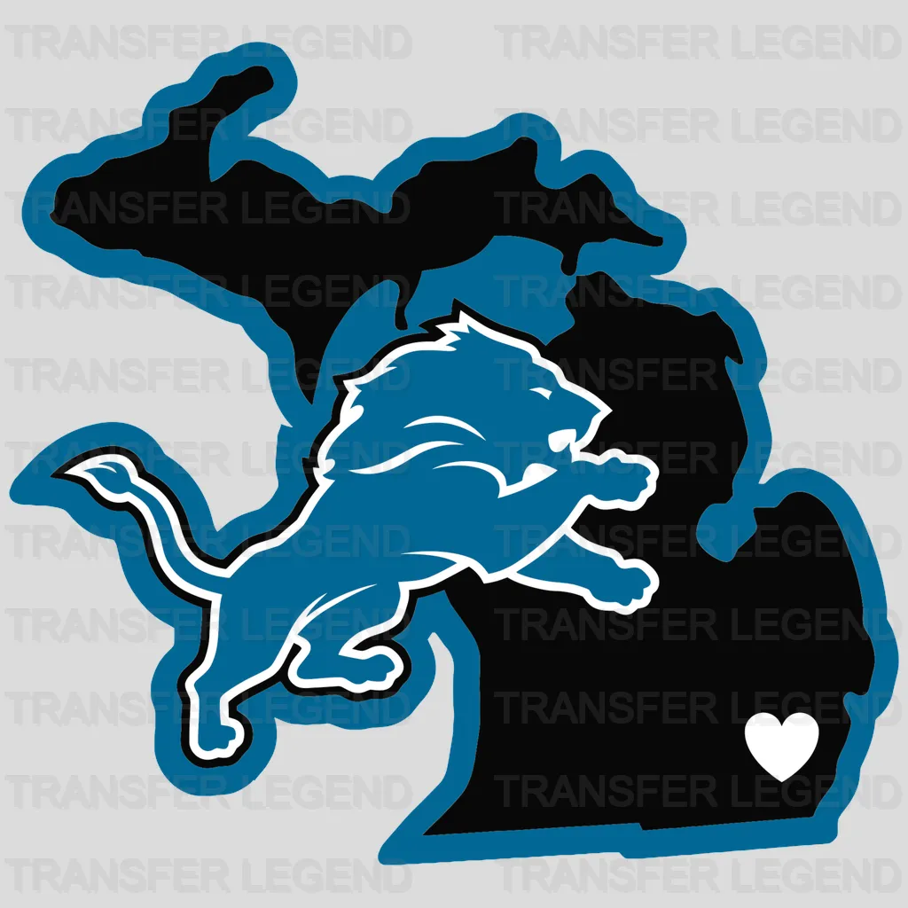 Detroit Lions DNA Fingerprint Emblem NFL Design - DTF Heat Transfer