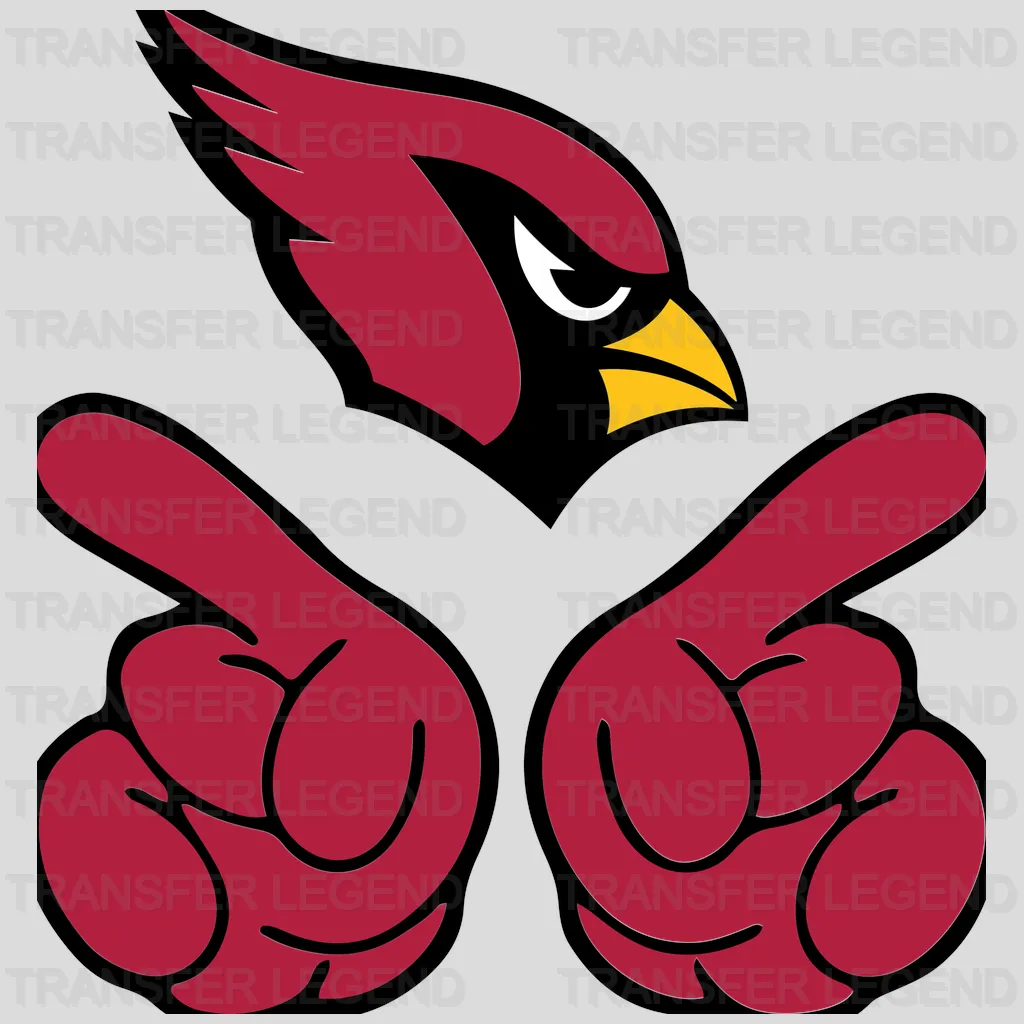 Arizona Cardinals Dual Pointing Hands Logo NFL Design - DTF Heat Transfer