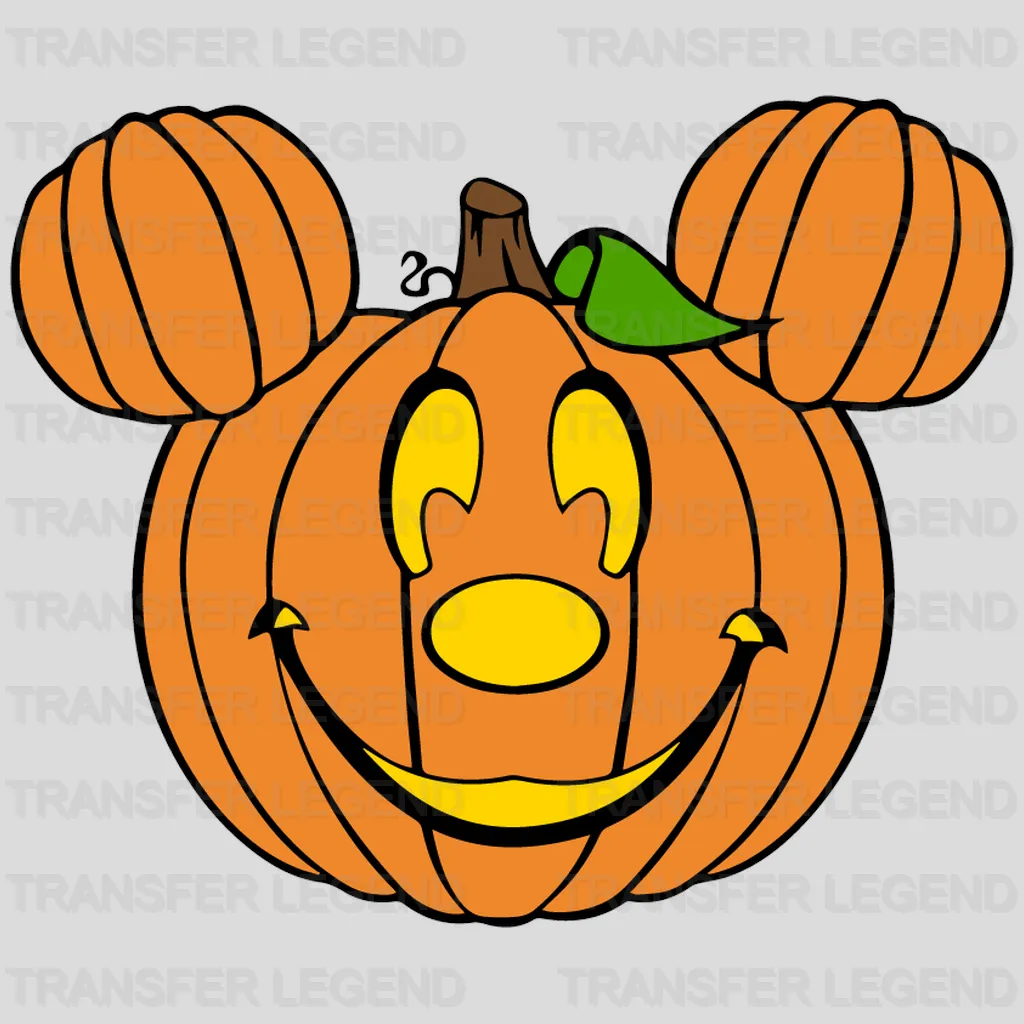 Halloween Pumpkin Mickey - Minnie Head Design - DTF heat transfer - transferlegend