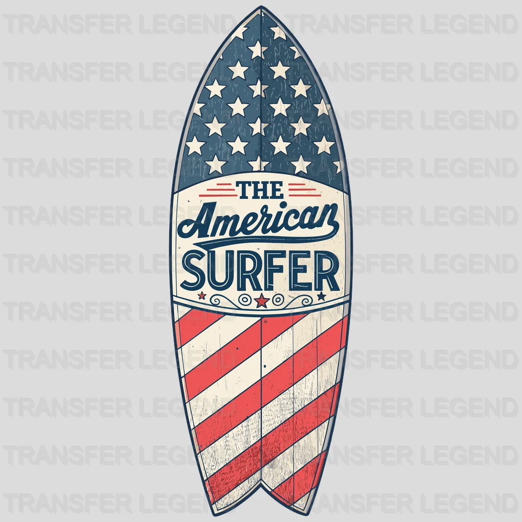The American Surfing Design - DTF Heat Transfers - transferlegend