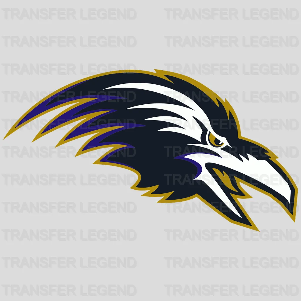 Baltimore Ravens Feather Script “Love” Emblem NFL Design - DTF Heat Transfer