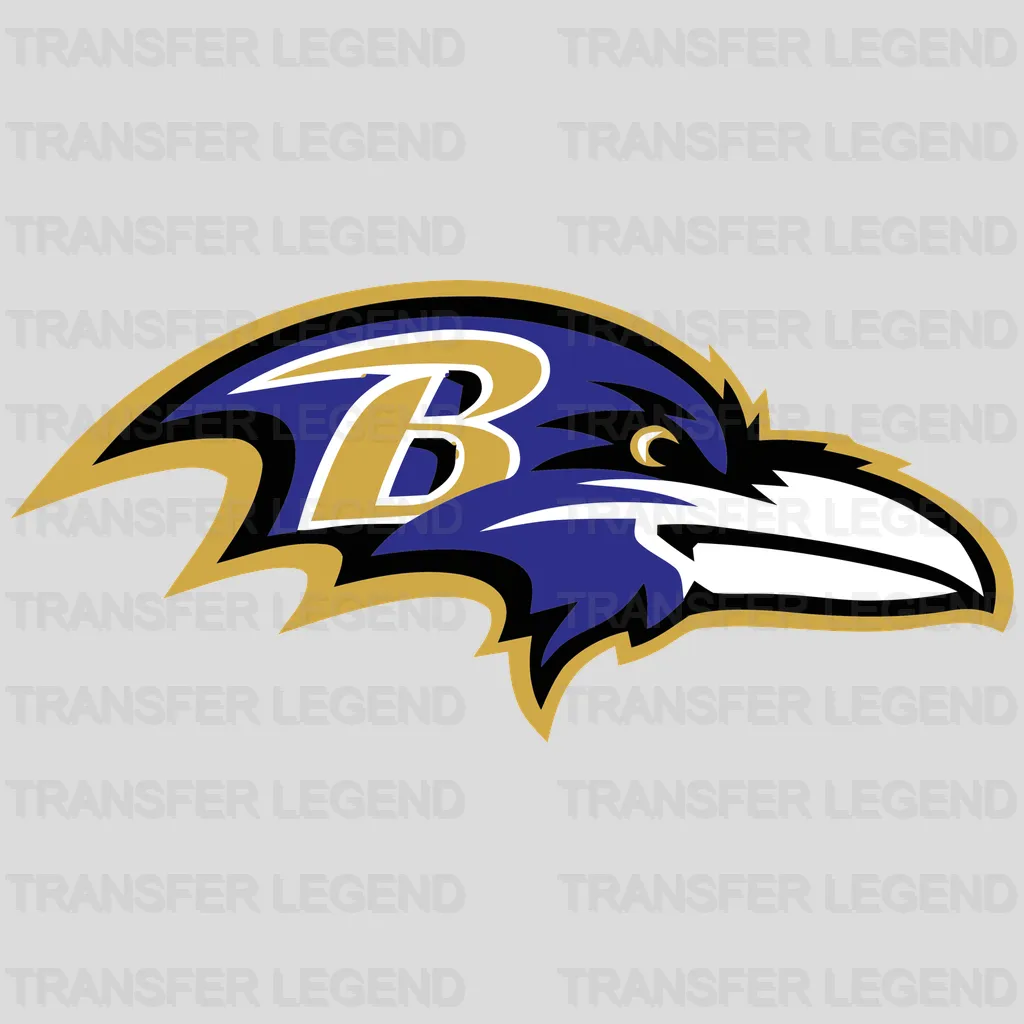 Baltimore Ravens “Love & Raven Head” Wordmark NFL Design - DTF Heat Transfer