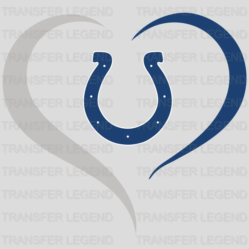 Indianapolis Colts Heartbeat Gauge Horseshoe Logo NFL Design - DTF Heat Transfer