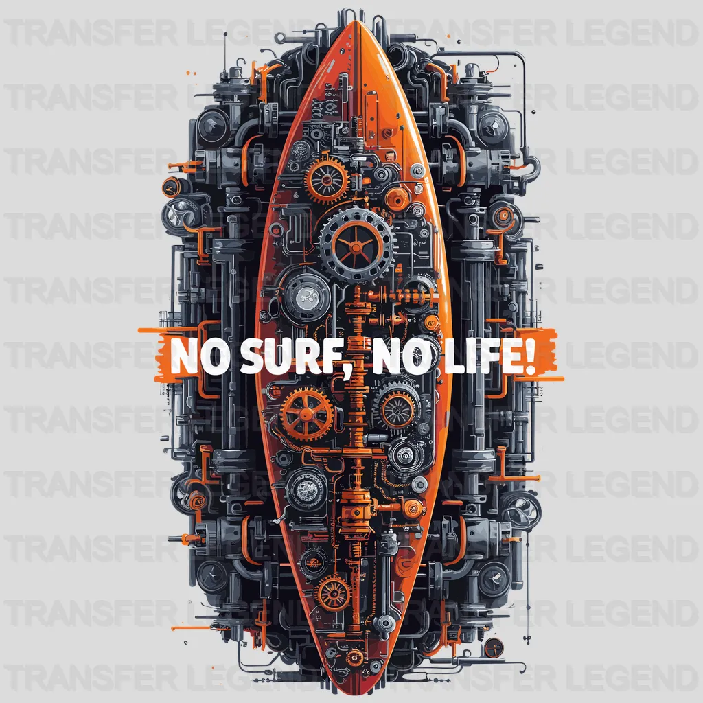 No Surf No Life Surfing Design - DTF Heat Transfers - transferlegend