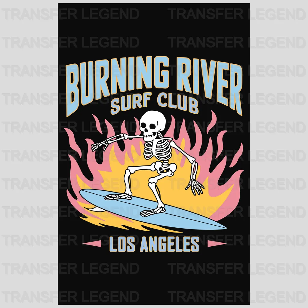 Burning River Surfing Design - DTF Heat Transfers - transferlegend