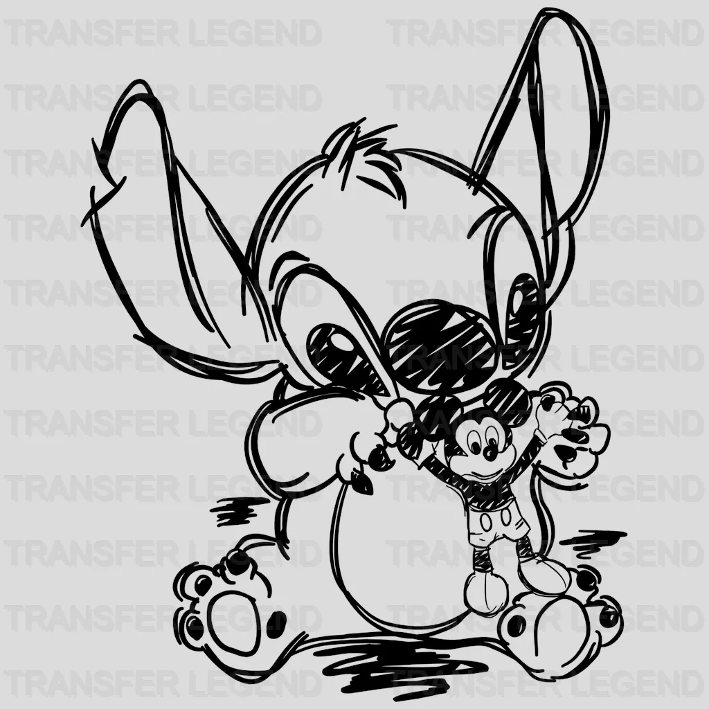 Stitch Loves  Design - DTF heat transfer - transferlegend