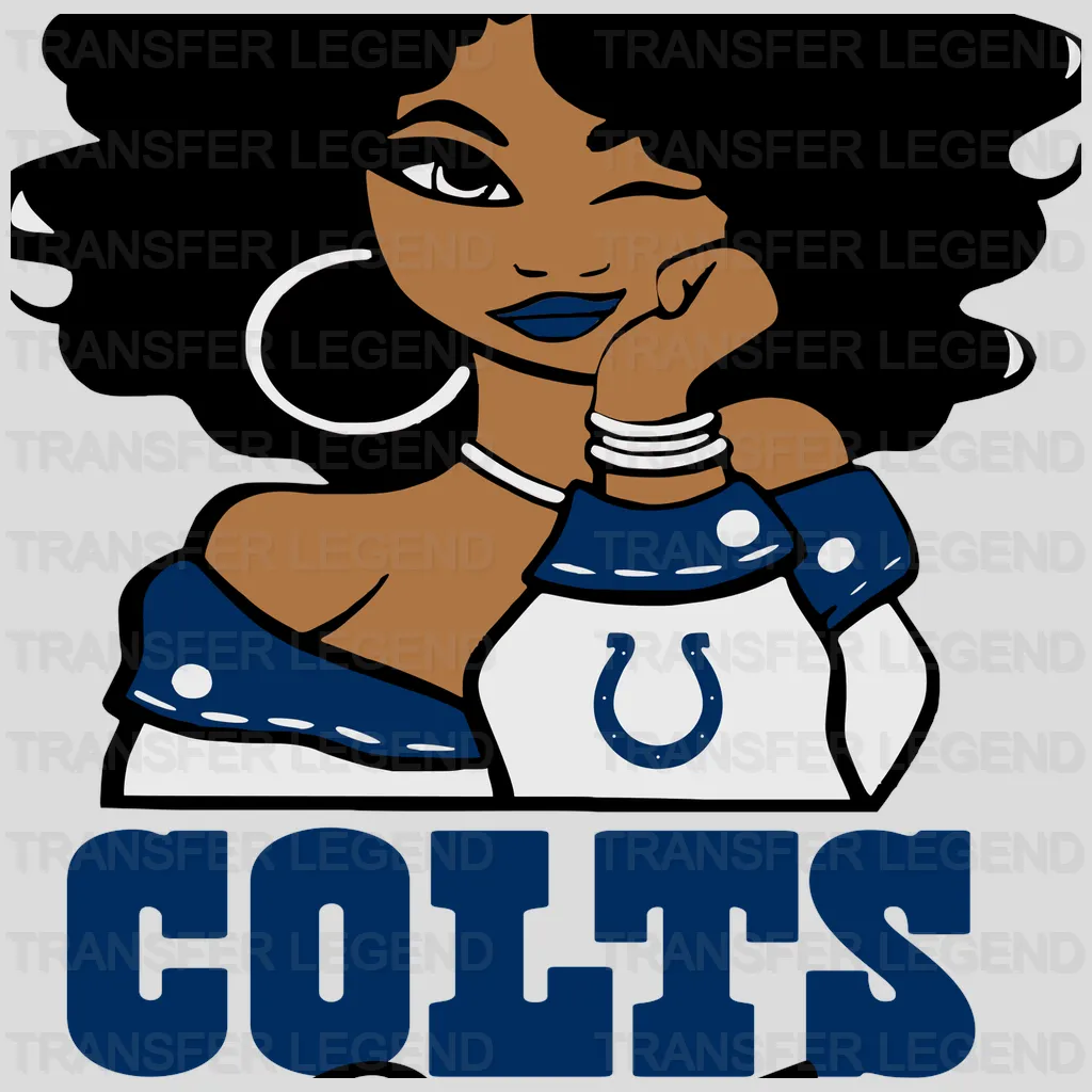 Indianapolis Colts Pin‑up Girl Illustration NFL Design - DTF Heat Transfer
