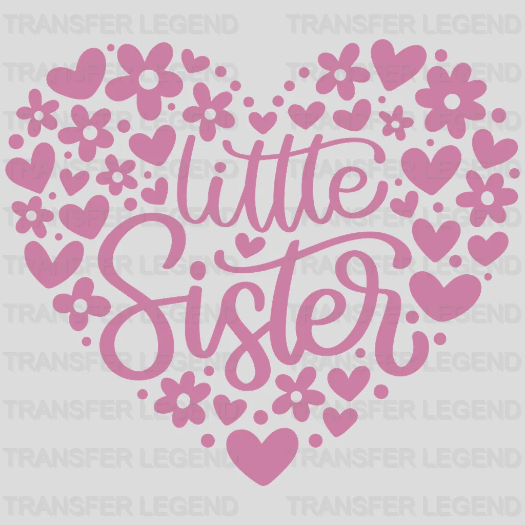 Big Sister - Little Sister Hearts - Sister Birthday - Sisterhood Design - DTF heat transfer - transferlegend