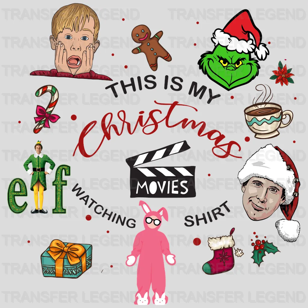 MY XMAS MOVIES , Christmas Design, Dtf Heat Transfer - transferlegend