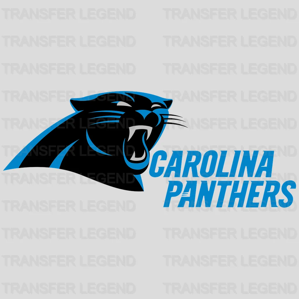 Carolina Panthers Scribble Roar Emblem NFL Design - DTF Heat Transfer