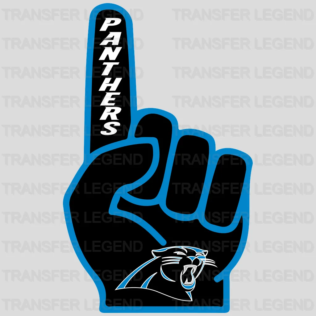 Carolina Panthers #1 Foam Finger Graphic NFL Design - DTF Heat Transfer
