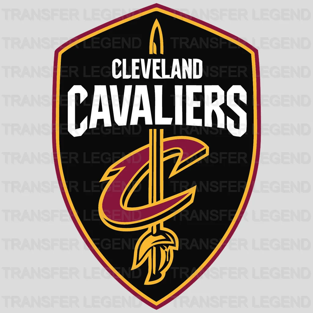 Cleveland Cavaliers Shield Crest with Sword “C” NBA Design - DTF Heat Transfer