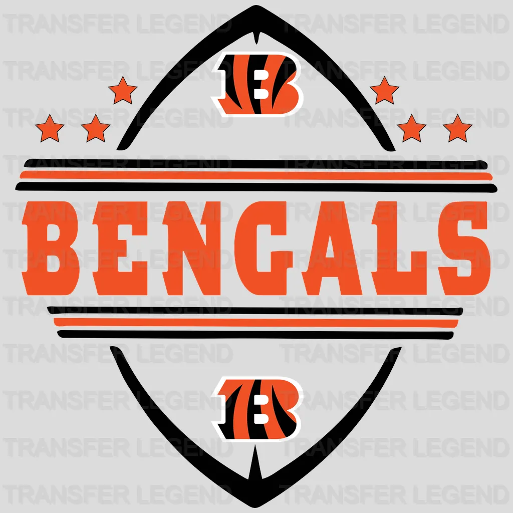 Cincinnati Bengals Circular Wordmark Badge NFL Design - DTF Heat Transfer