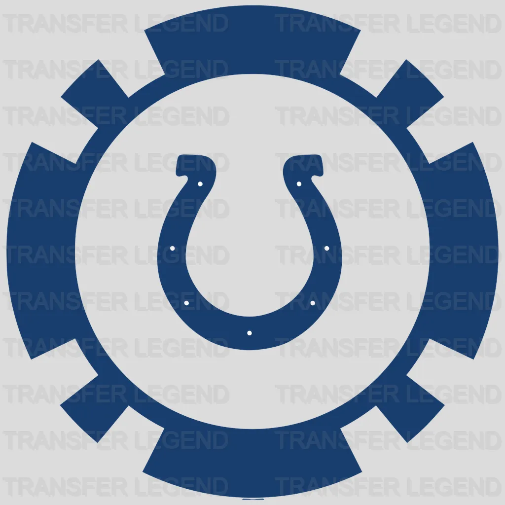 Indianapolis Colts Circular Horseshoe Badge NFL Design - DTF Heat Transfer