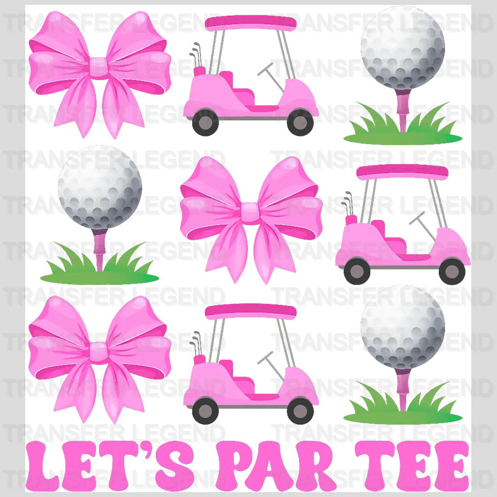 Pink Par Tee Golf Design - DTF Heat Transfers - transferlegend