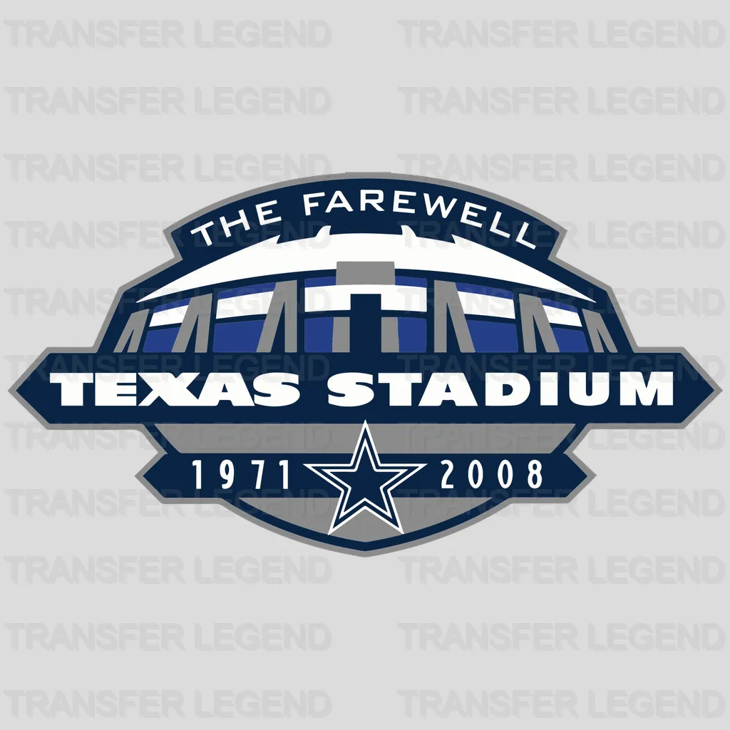 Dallas Cowboys Texas Stadium Silhouette NFL Design - DTF Heat Transfer