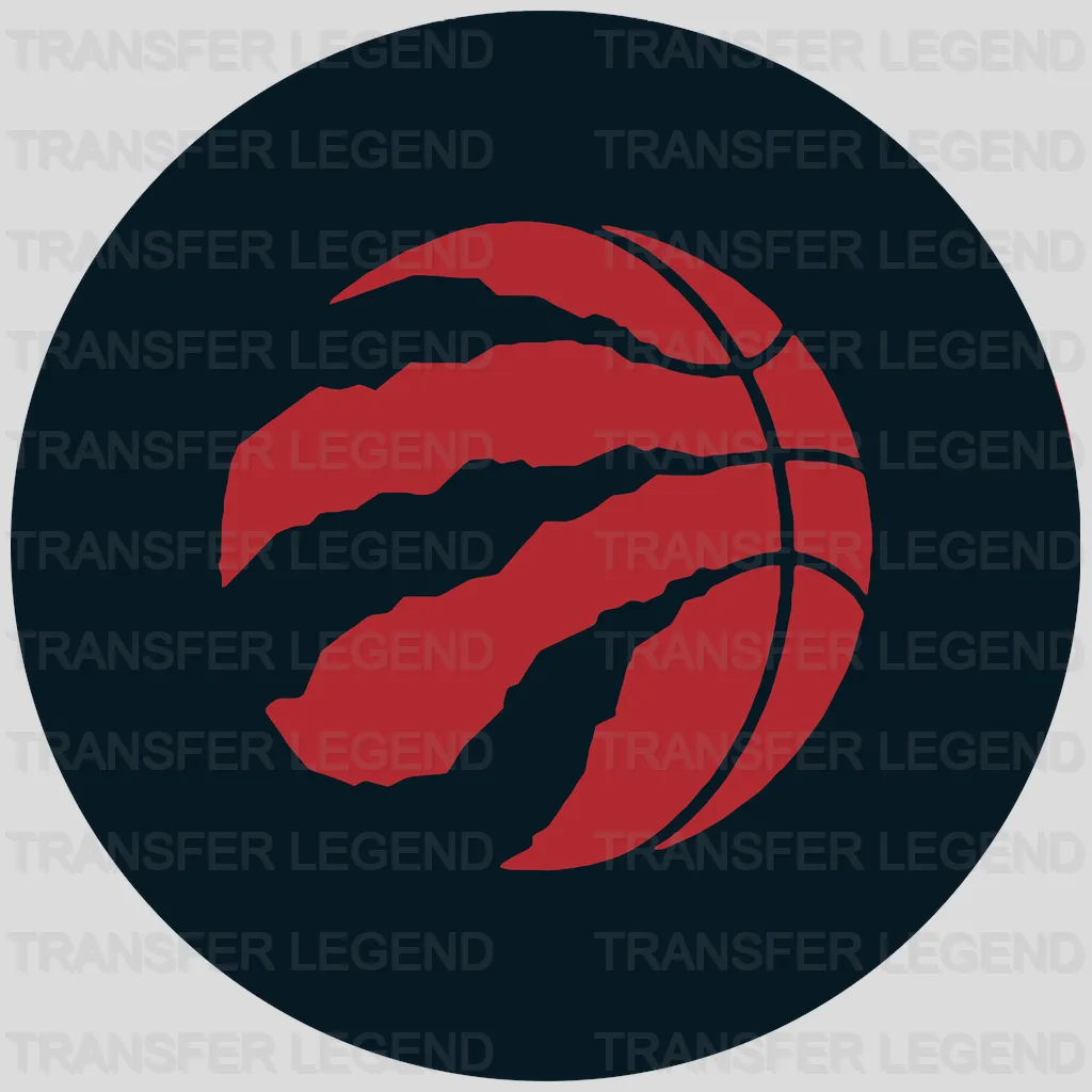 Toronto Raptors Red Claw Ball Circle Emblem NBA Design - DTF Heat Transfer
