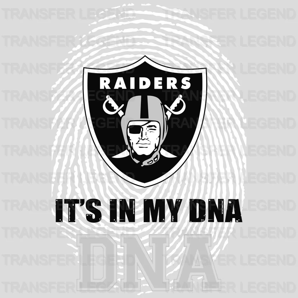 Las Vegas Raiders fingerprint forming team shield DNA design, NFL design - DTF Heat Transfer
