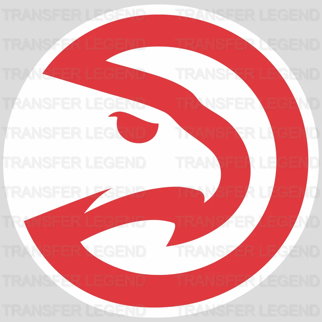 Atlanta Hawks Modern “Pac-Man” Bird Head Primary (Red/White) NBA Design - DTF Heat Transfer