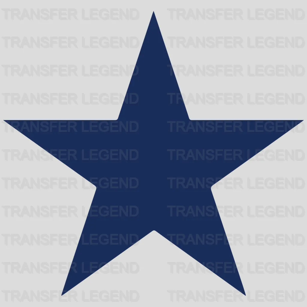 Dallas Cowboys Solid Star Silhouette NFL Design - DTF Heat Transfer