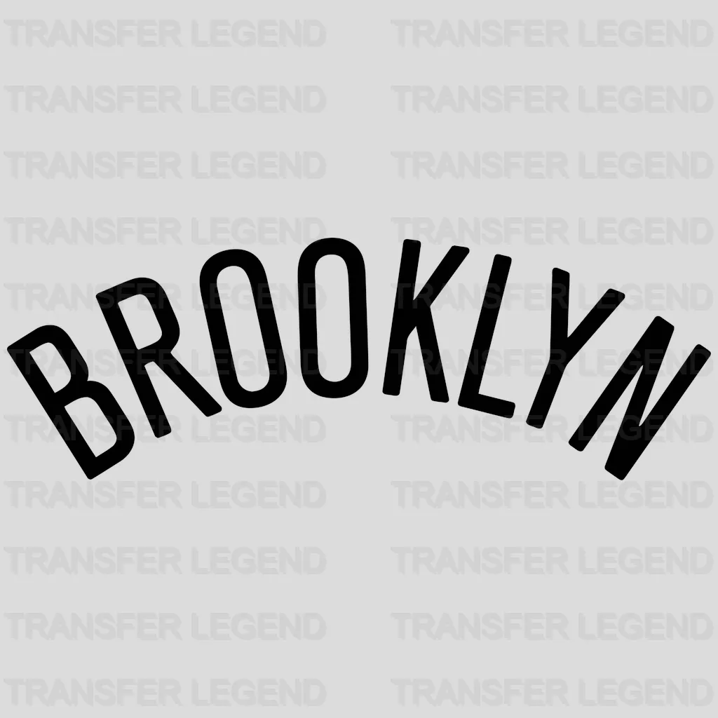 Brooklyn Nets Arched “BROOKLYN” Wordmark NBA Design - DTF Heat Transfer