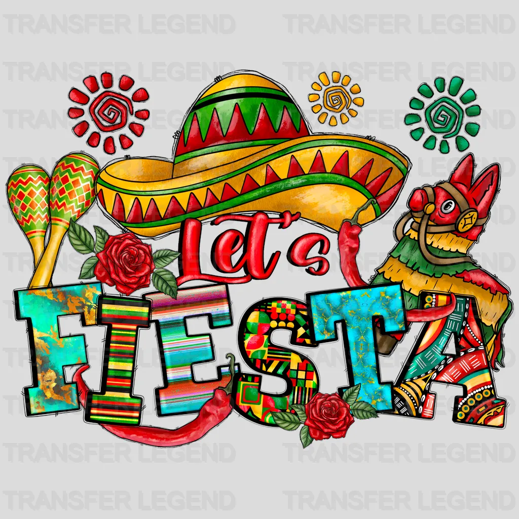 Let's Fiesta - Cinco De Mayo DTF heat transfer - transferlegend