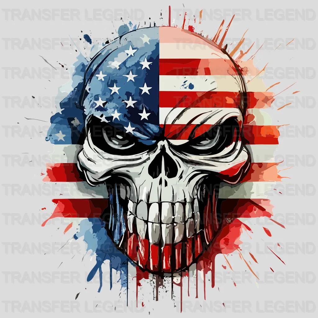 Skull Celebration USA Design - DTF Heat Transfers - transferlegend