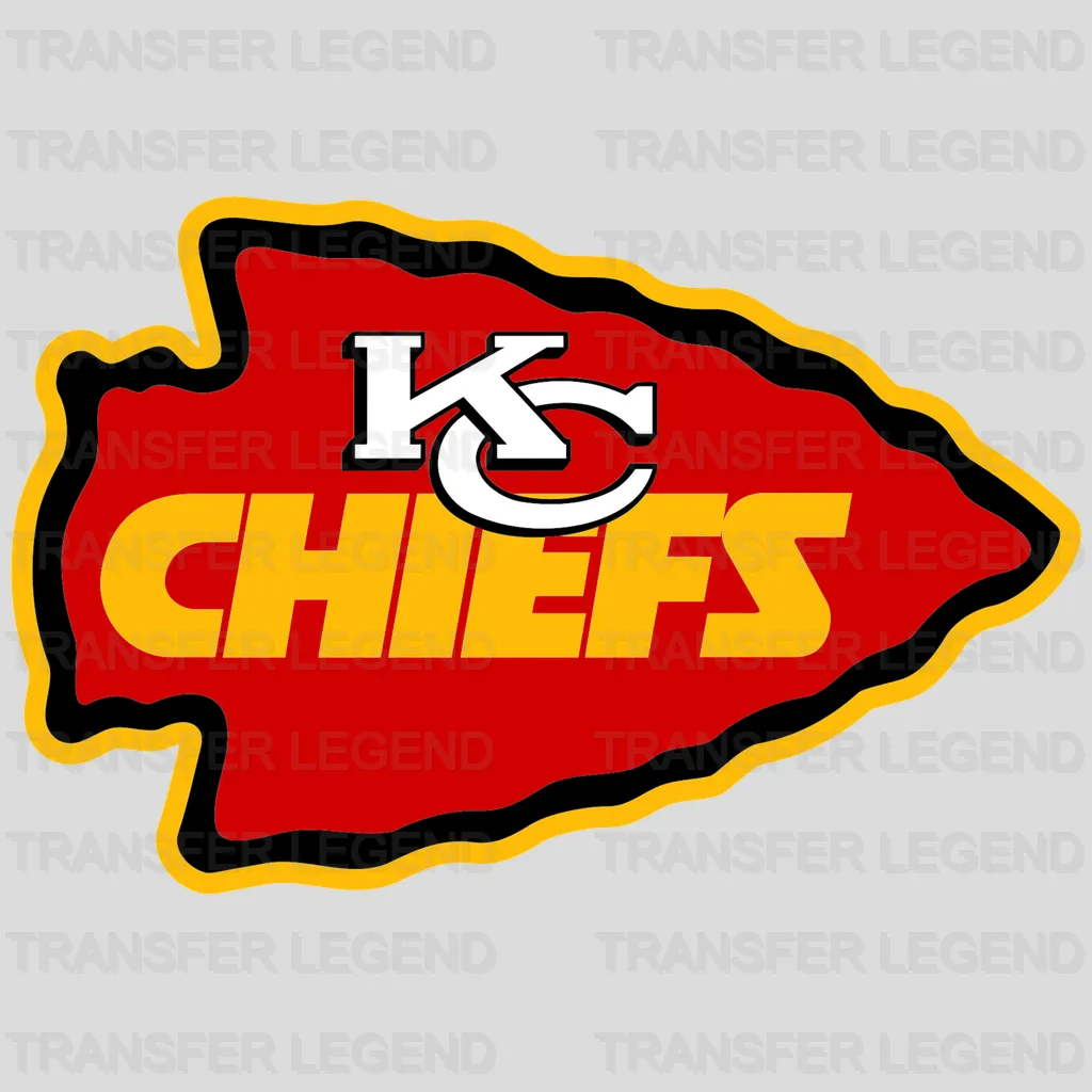 Kansas City Chiefs Arrowhead Wordmark Emblem NFL Design - DTF Heat Transfer