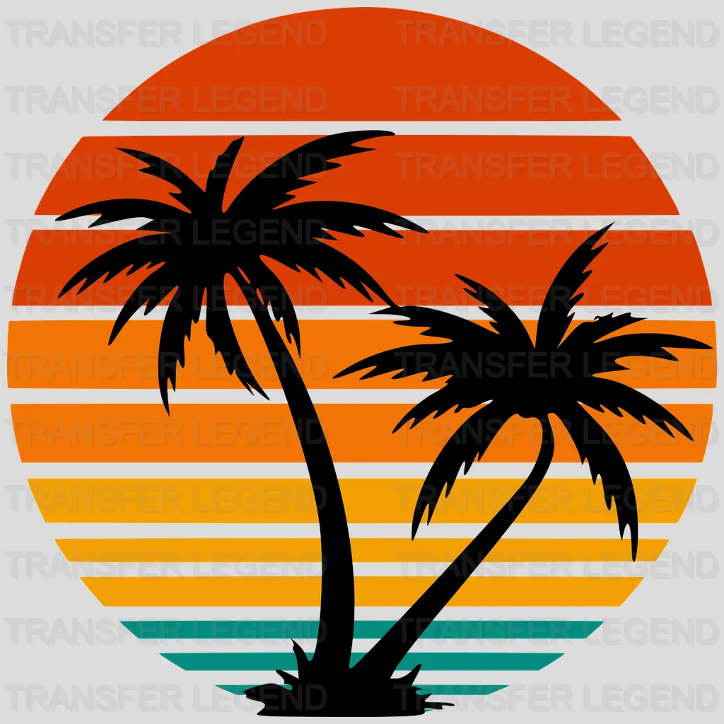Retro Palm Tree Summer UV DTF Transfer Cup Wrap UV DTF Sticker - transferlegend