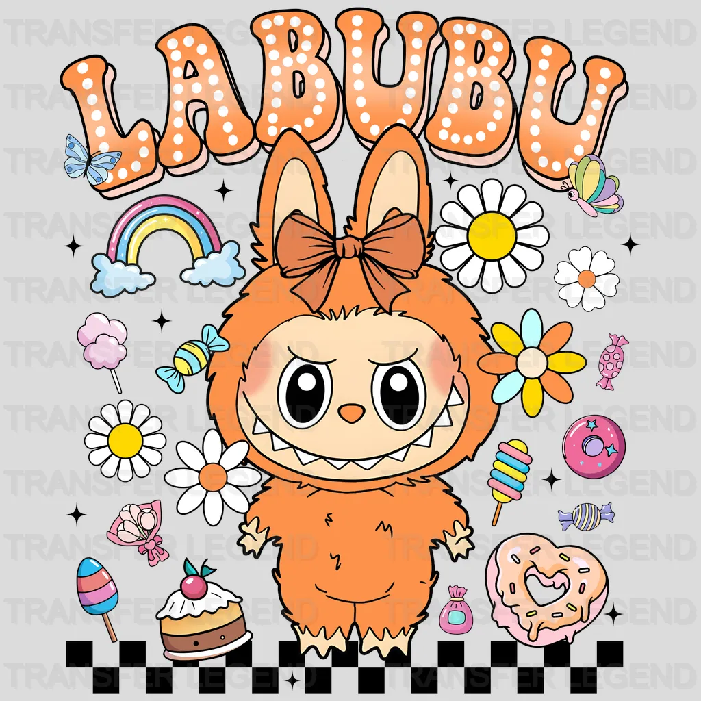 Orange Hour Labubu Design - DTF Heat Transfers